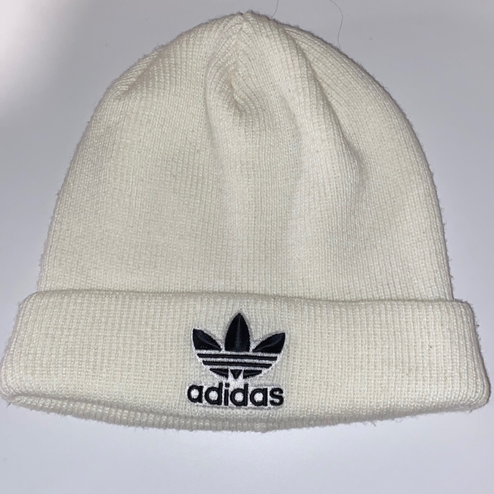 Adidas white and black beanie - never worn